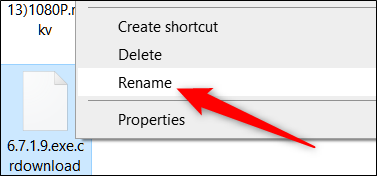 Right-click the file, and then click "Rename."