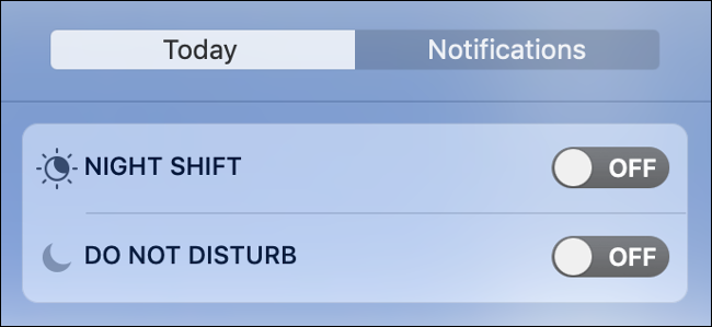 The "Today" tab in "Notification Center."