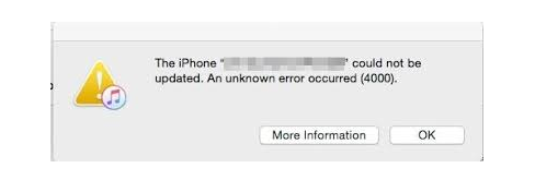 Unknown error 4000 occurs during iOS17 upgrade
