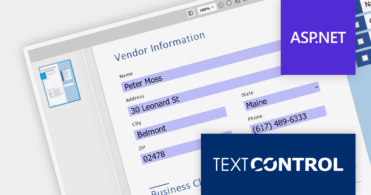 PDF 表单直接保存到您的文档中--TX Text Control