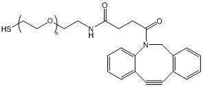 说明DBCO-PEG-SH二苯并环辛炔-聚乙二醇-巯基科研试剂材料，DBCO-PEG-SH结构式