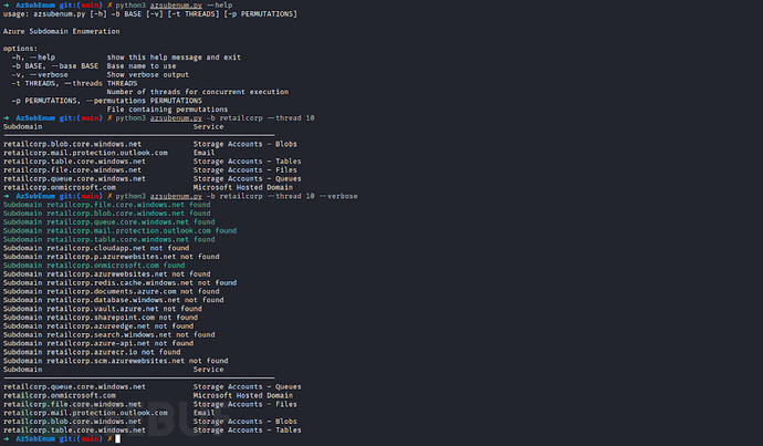 AzSubEnum：针对Azure服务的子域名枚举查询工具