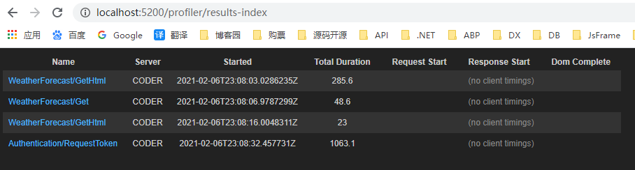 .NET Core 集成 MiniProfiler性能分析工具