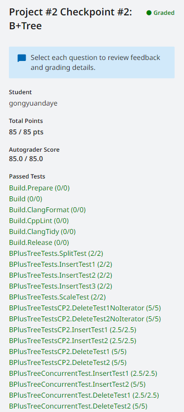 CMU15-445-Spring-2023-Project #2 - B+Tree