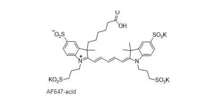 af647 羧酸,alexa fluor 647羧酸,是二抗标记的常规荧光染料