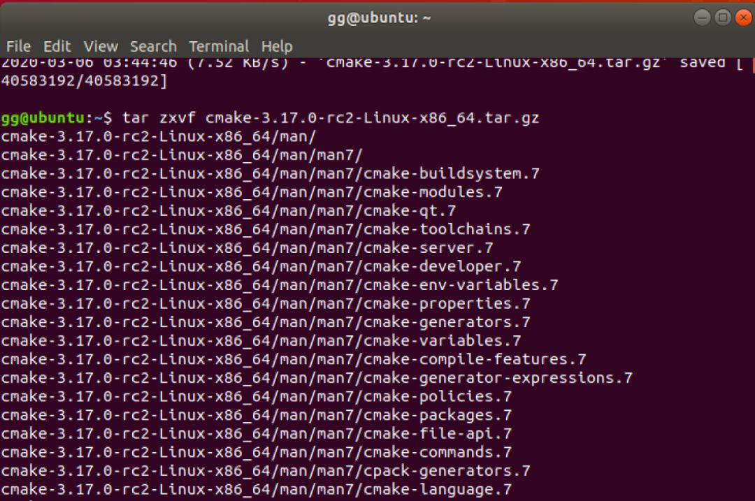 downloading cmake linux command line