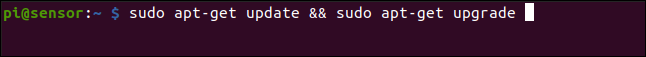 sudo apt-get update && sudo apt-get upgrade in a terminal window.