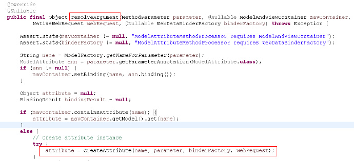 springmvc的ServletModelAttributeMethodProcessor解析