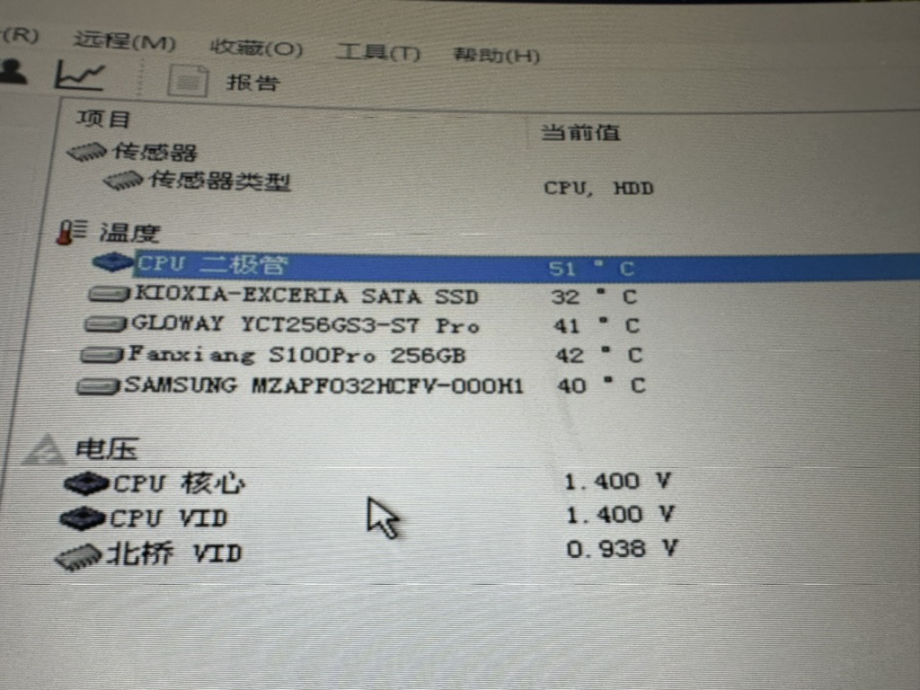 Gen10 烤机半小时，停止后的硬盘温度