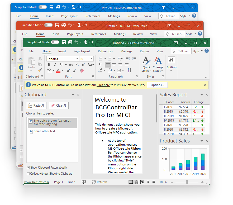 MFC界面库BCGControlBar v32.1图集