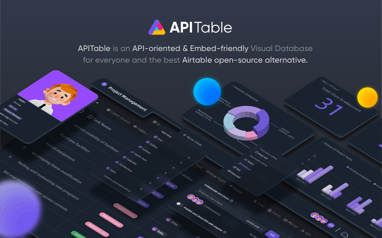 The ultimate open-source alternative to Airtable, surpassing all others -  APITable