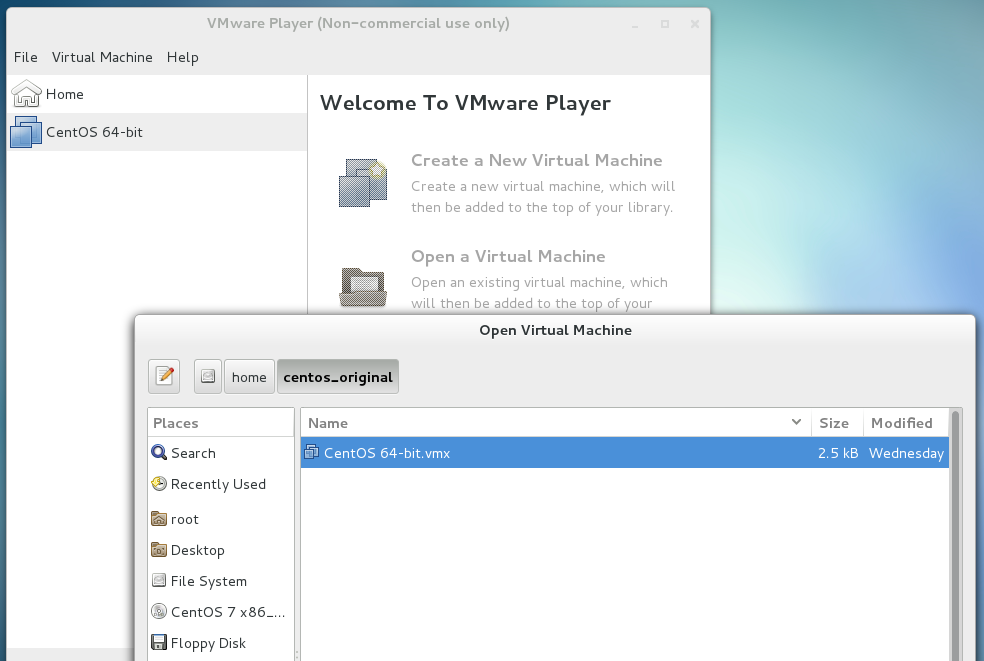 在CentOS之上搭建VMware Player 7