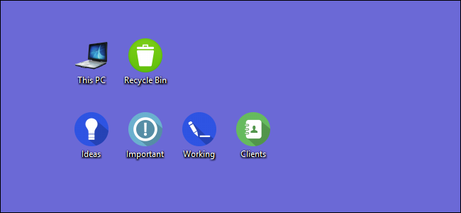 custom icons shown on desktop