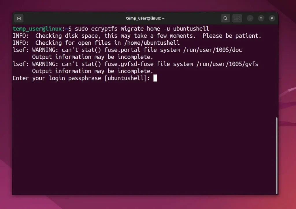 encrypting home folder ubuntu