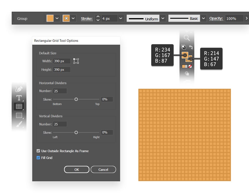 Create a grid in Illustrator