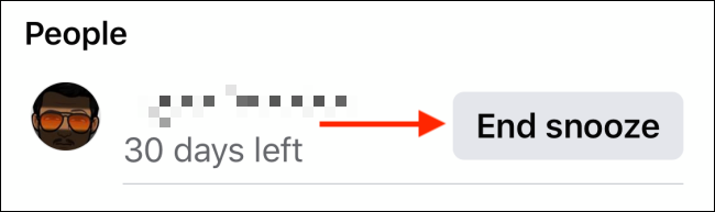 tap on end snooze button