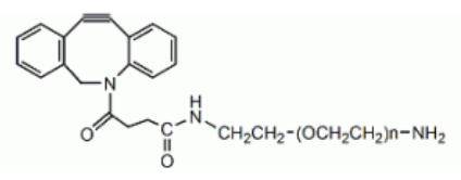 DBCO-PEG-NH2，二苯基环辛炔-聚乙二醇-氨基，DBCO用于无铜点击化学