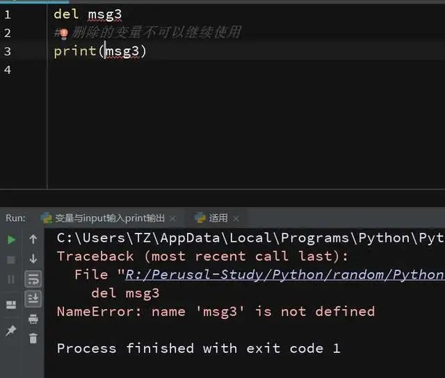 python 删除变量_Python变量与输入输出-CSDN博客
