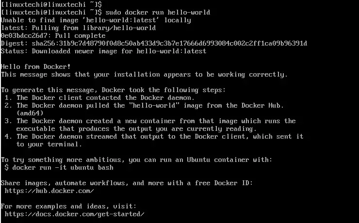 docker-run-hello-world-archlinux