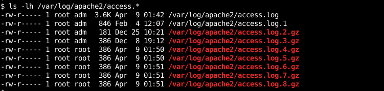 List Access Log Files