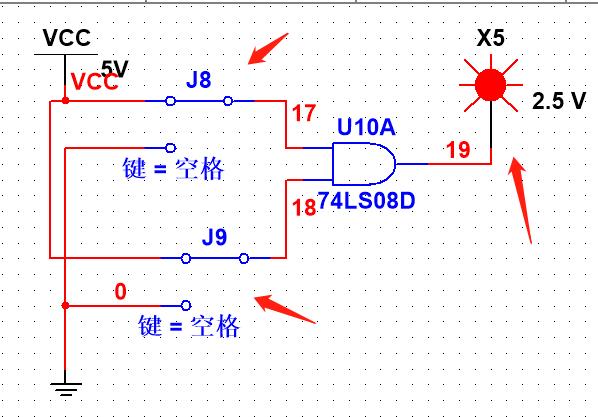 真值表图如下:2,或门对"或门"仿真,使用芯片为"74ls32d",其结果如下