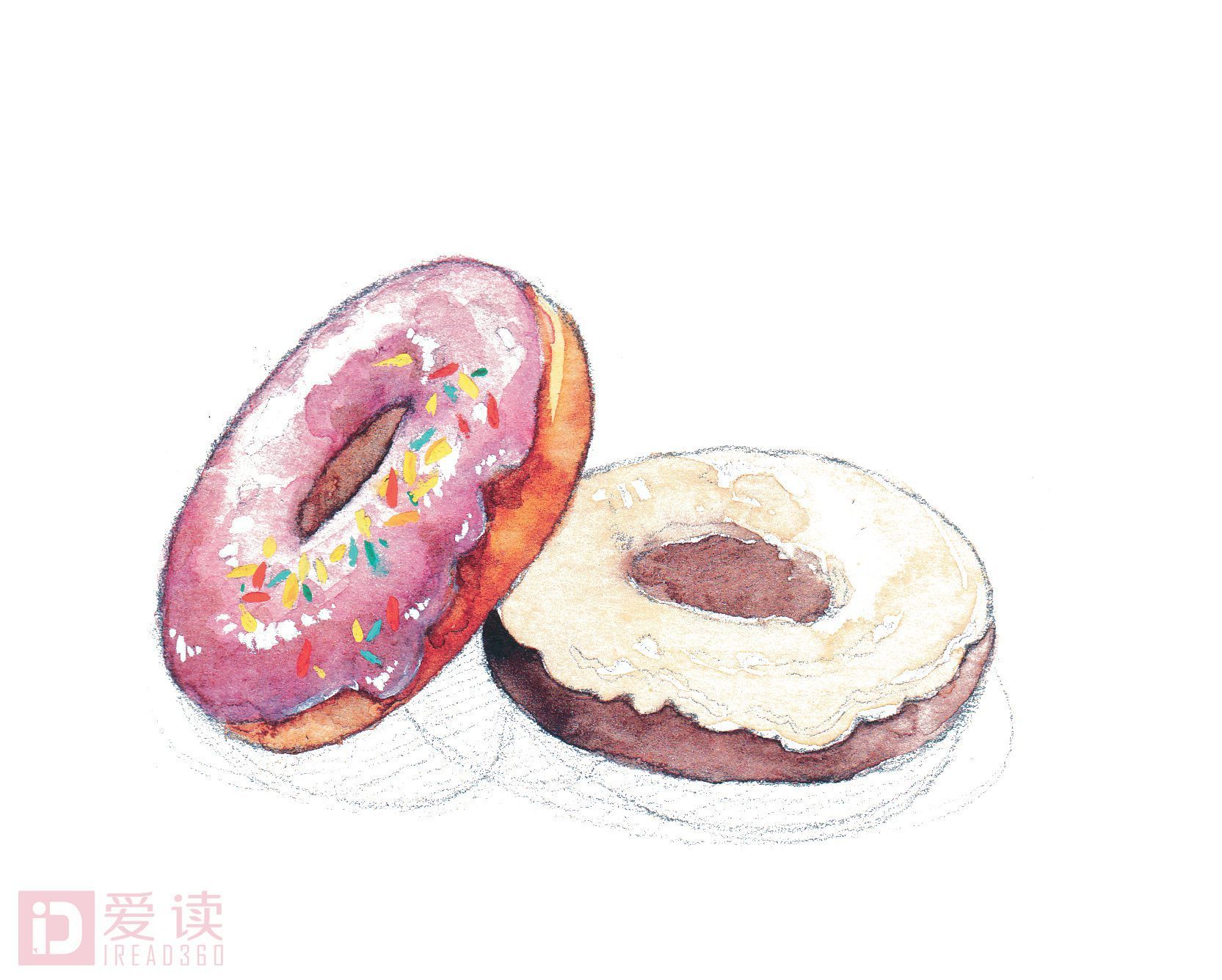 等待圈干货画饼充饥手绘甜甜圈