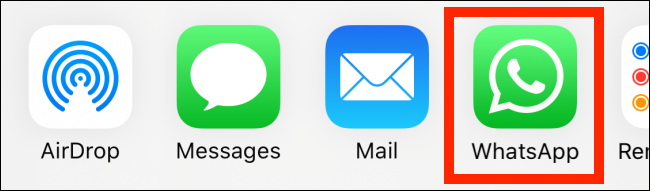 Select "WhatsApp."