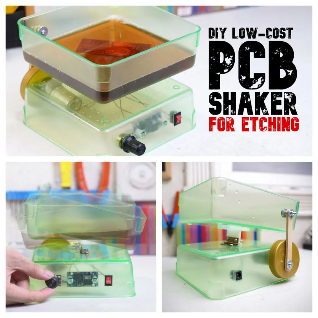 m3pcb开孔螺丝摇摇晃摇低成本自制一个pcb摇床大幅度缩短蚀刻时间