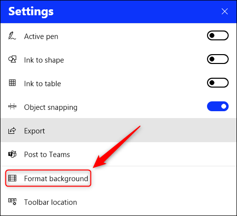 The "Format background" menu option.
