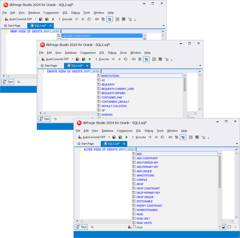 数据库开发工具dbForge Studio for Oracle v4.6<span style='color:red;'>全新</span><span style='color:red;'>发布</span> - <span style='color:red;'>新</span><span style='color:red;'>支持</span>一些语句