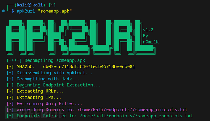 如何使用apk2url从APK中快速提取IP地址和URL节点
