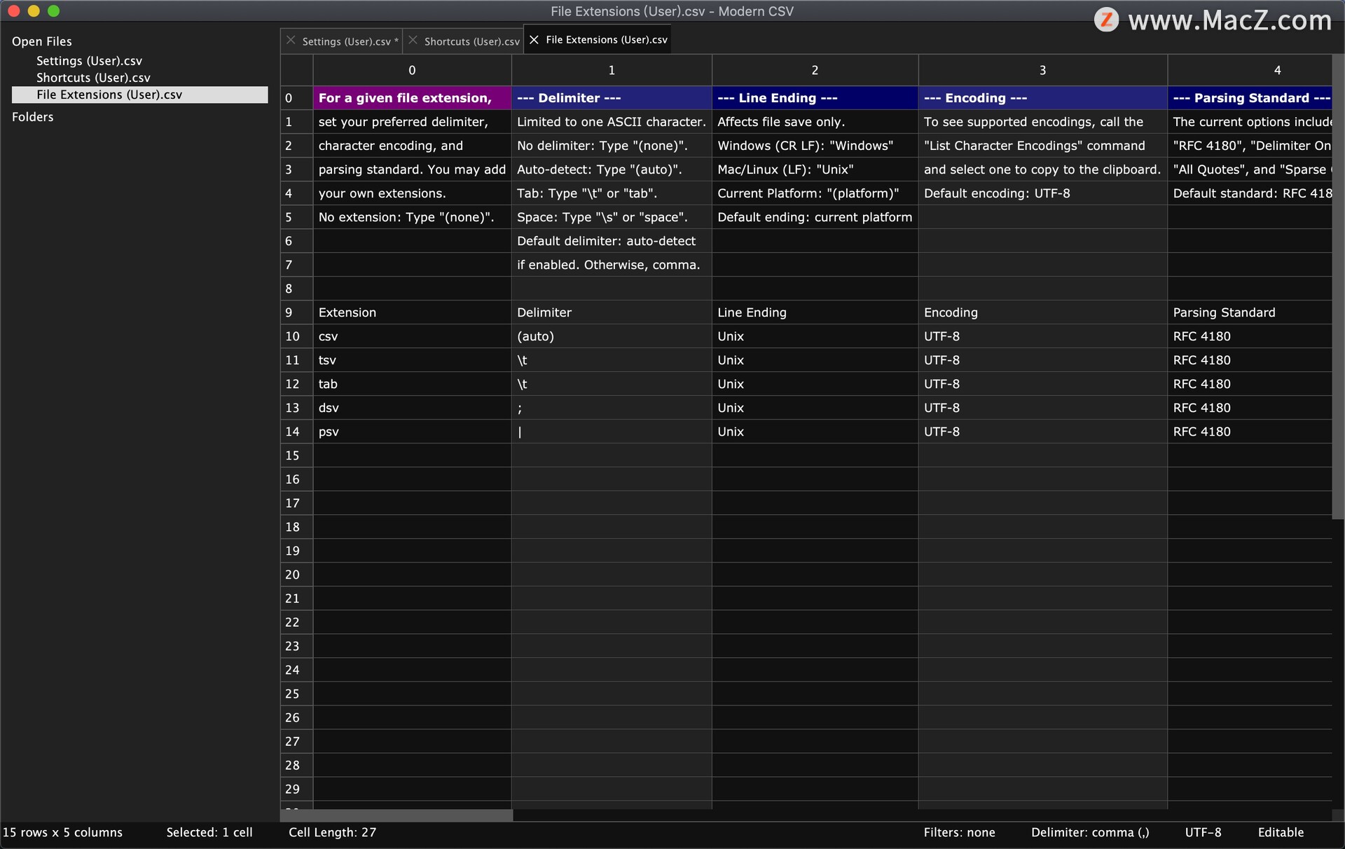 CSV文件编辑器——Modern CSV for mac