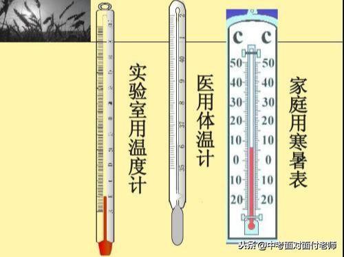 实验室用温度计(水银温度计),医用温度计,寒暑表(1)读数步骤:确定分度