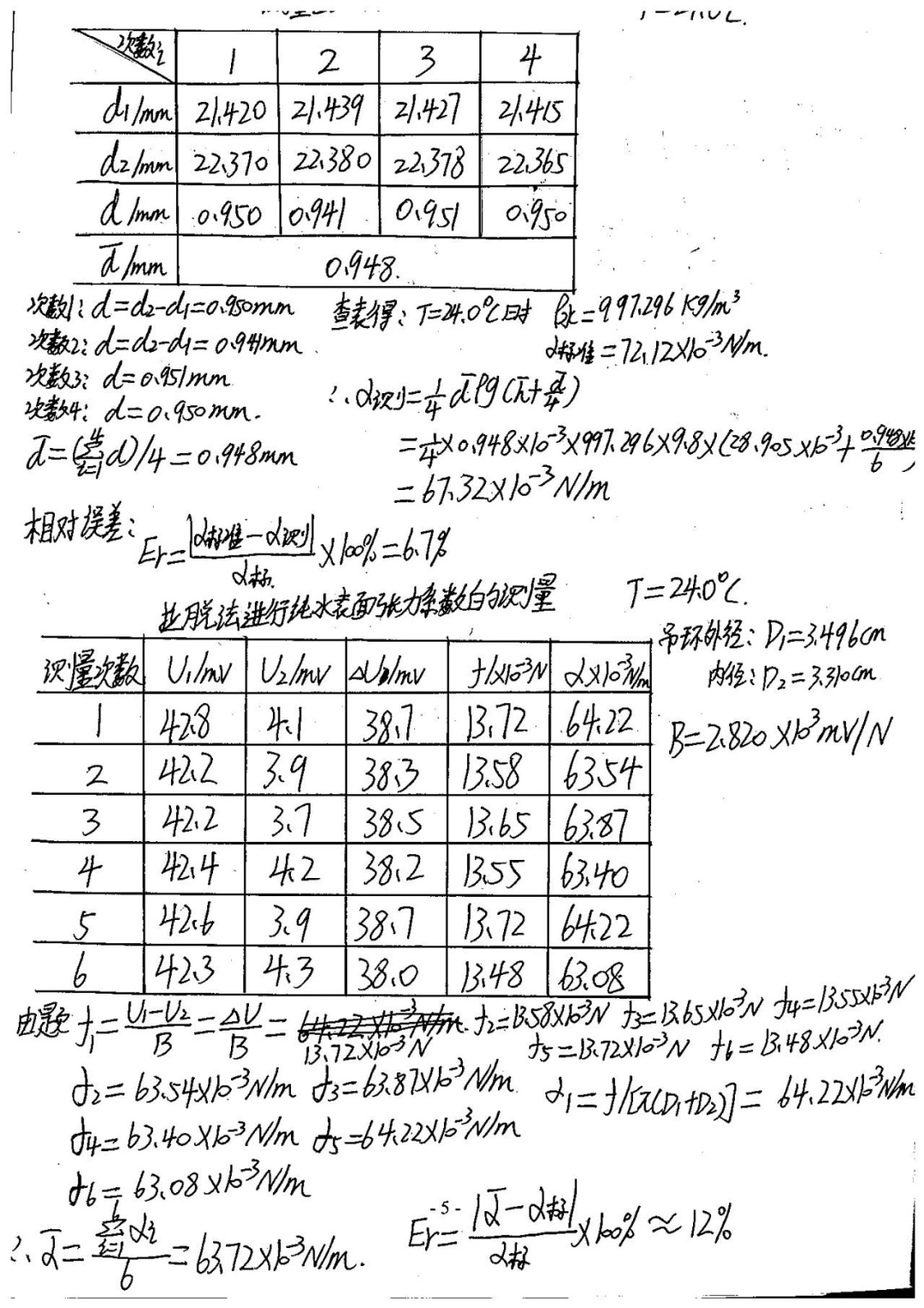 密立根油滴实验数据图片