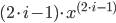 (2 \cdot i - 1) \cdot x ^ {(2 \cdot i - 1)}