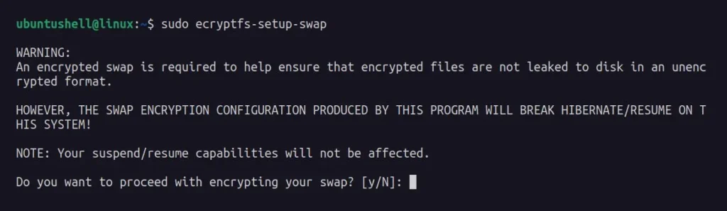 encrypting swap space