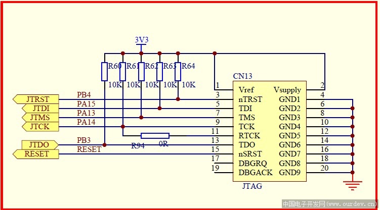 jtag电阻上下拉的问题