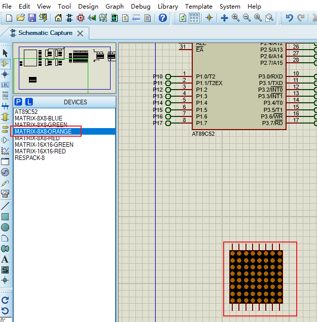 2-Erstellen Sie eine orangefarbene 8x8LED-Matrix