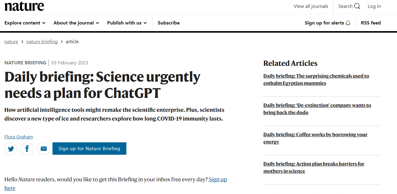 ChatGPT火爆科研圈，登上《Nature》《Science》正刊