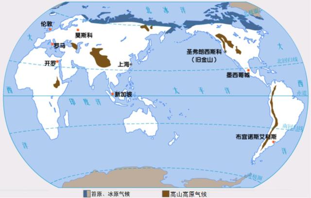 各纬度气候分布图_大师一百—地理:世界各种气候类型分布图(高清版)