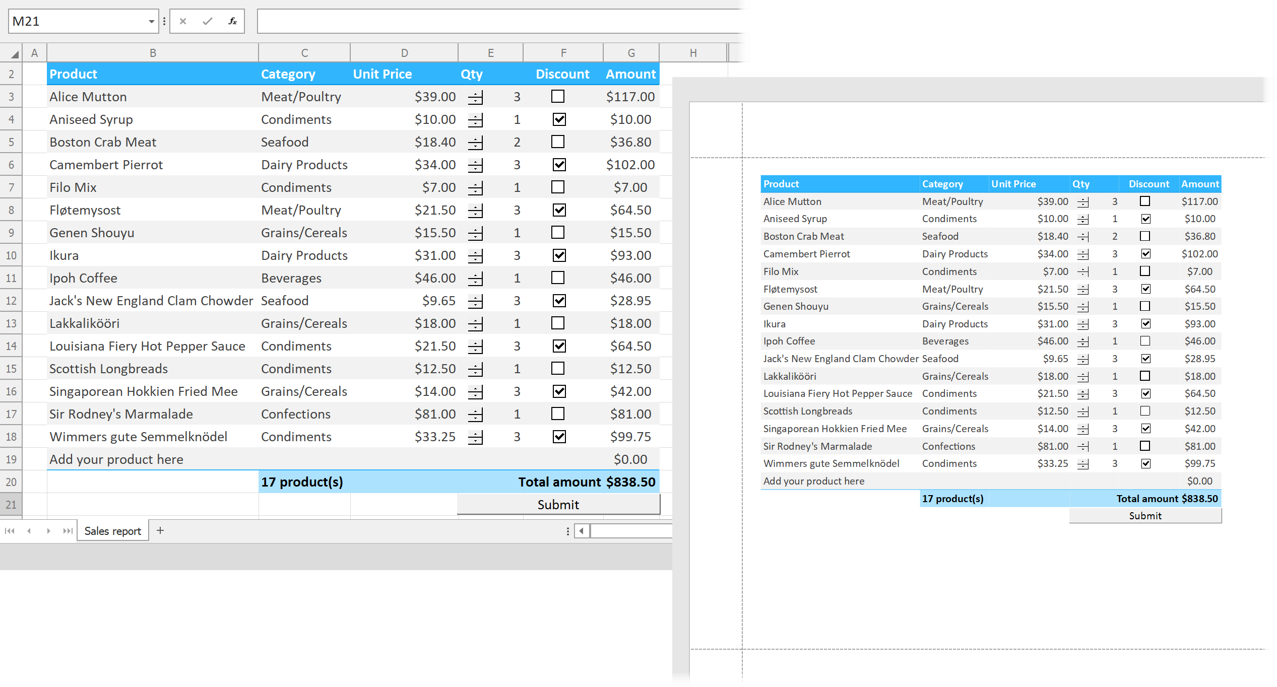 界面控件DevExpress WinForms/WPF v23.2 - 电子表格支持表单控件