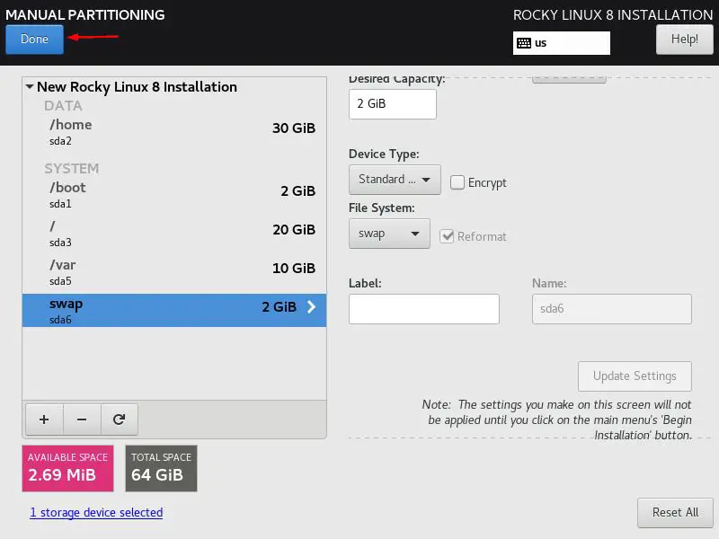 Choose-Done-Manual-Partition-RockyLinux