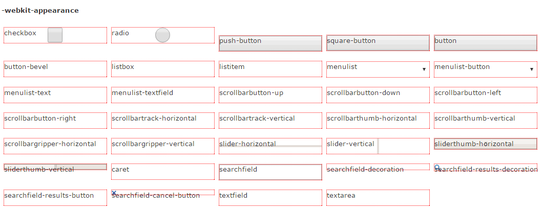webkit appearence效果大全