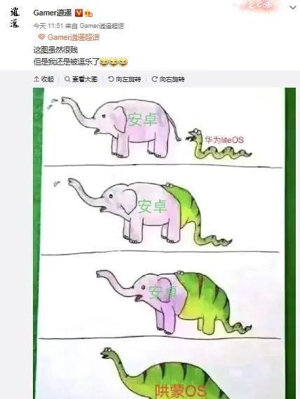 网友暗讽鸿蒙系统网图暗讽鸿蒙系统是安卓套皮网友键盘侠请弄清代码