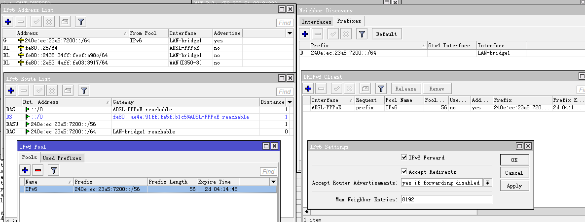 linux配ipv6 ipv4 双栈,RouterOS配置原生IPv6（电信IPv4/IPv6双栈）