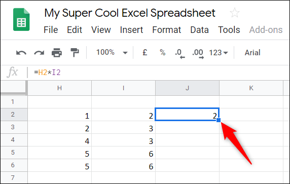 Click on the little blue square of the cell you entered the formula in to apply it to the rest of the table.