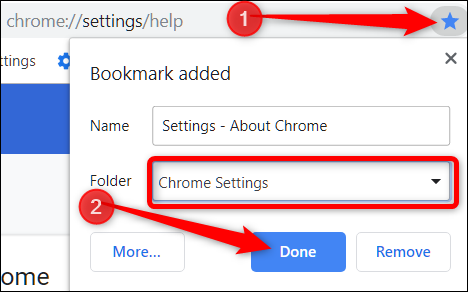 Click the Star icon to save the page, select folder you just made, then click Done
