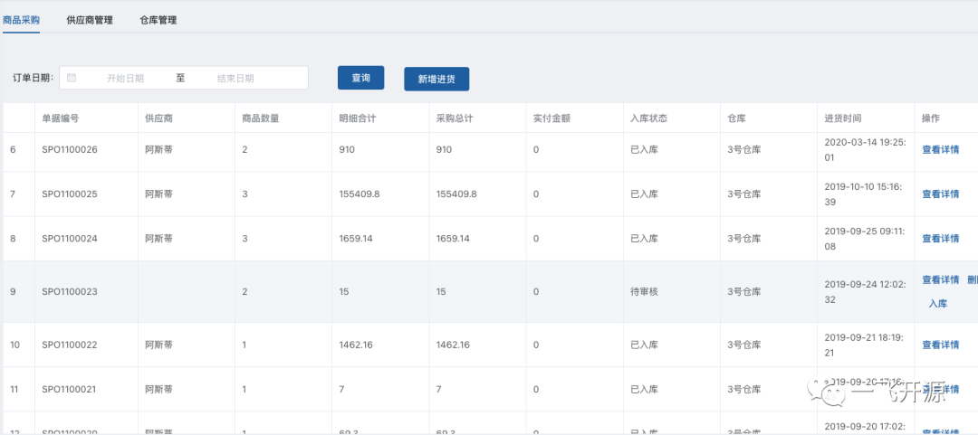 微服务架构打造的供应链系统、采购配送系统，支持SaaS模式