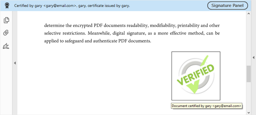 C#/VB.NET：使用文本或/和图像对 PDF 进行数字签名