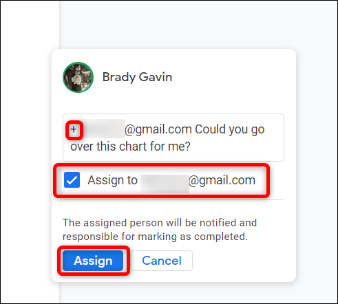 Type the person's email, with a + or @ in front of it, click the box next to 